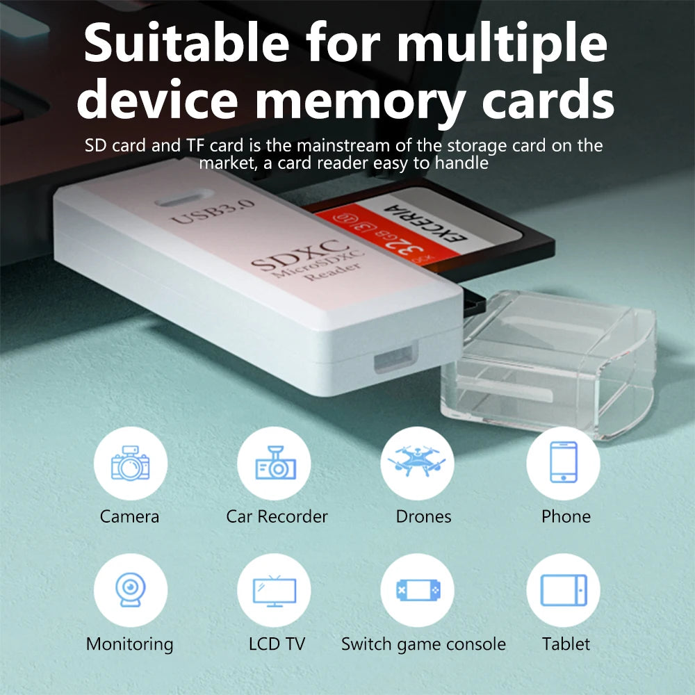 Lecteur de cartes Micro SD 2 en 1 USB 3.0, adaptateur de procureur, haute vitesse, carte mémoire TF pour PC, accessoires d'ordinateur portable